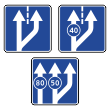 Дорожный знак 5.15.3 «Начало полосы» (металл 0,8 мм, II типоразмер: сторона 700 мм, С/О пленка: тип А инженерная)
